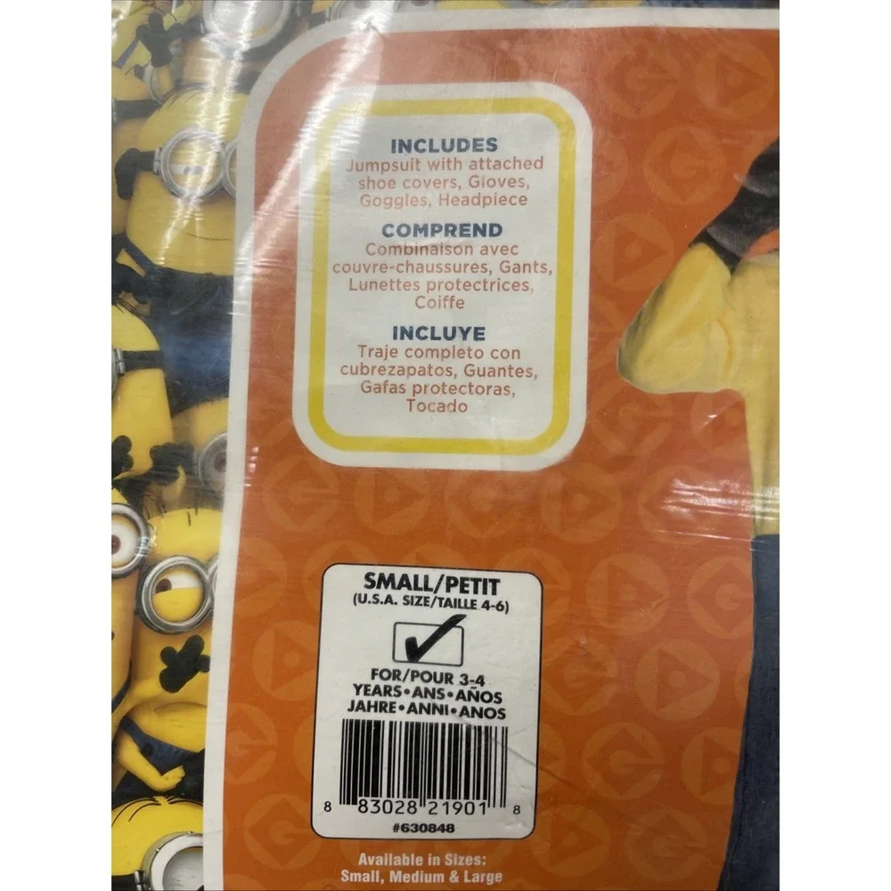 Dave Minion Despicable Me 3 Child's Costume Boy's S (4-6)